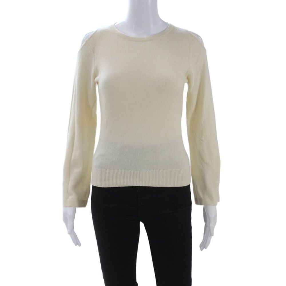 Alice + Olivia Unisex Beige Cashmere Pullover Sweater Long Sleeve Size S